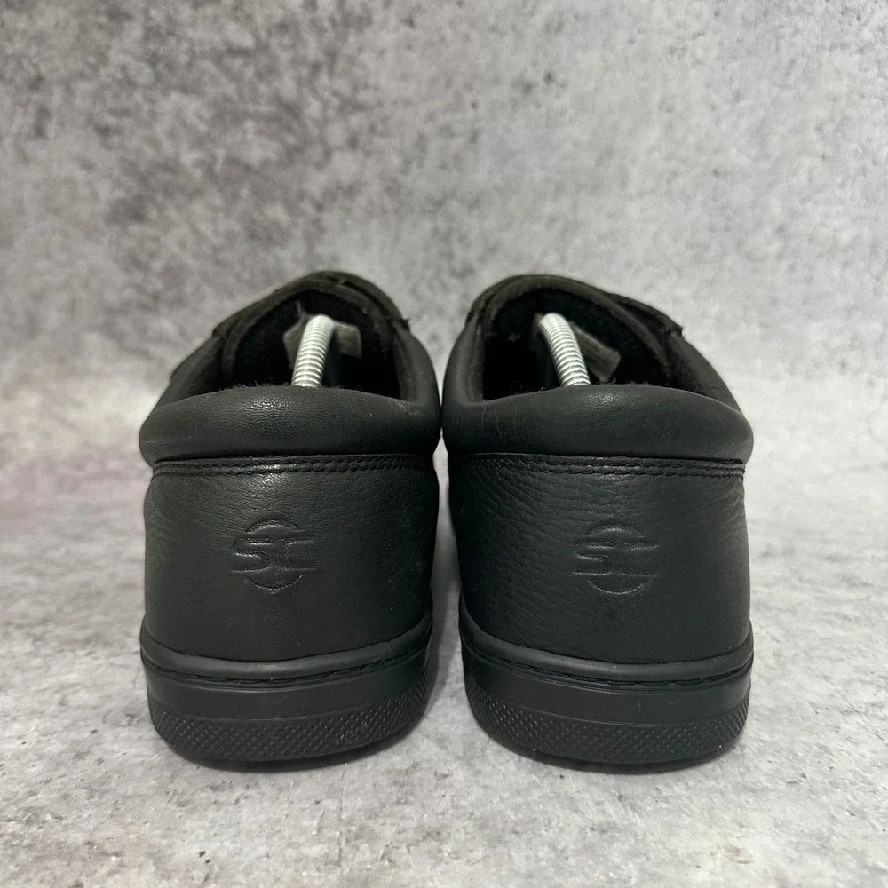 Streetcars Shoes Men 11 2W Black Leather Comfort Hook Loop Moc Toe 9475-FG